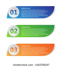 Vector template with text. A set of informative tapes. Infographics template for business.