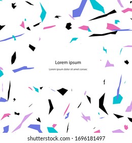 Vector template with text space. Banner, invitation, cover for copybook, notepad. Modern cutout texture background. File includes swatch of the pattern, that you can scale and rotate as you want.