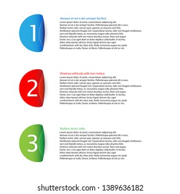 Vector Template, Three color Stickers with number