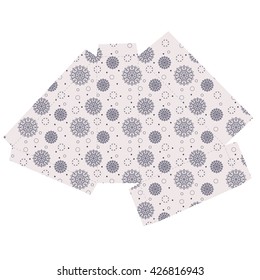 Vector template for triangle box with mandala pattern.