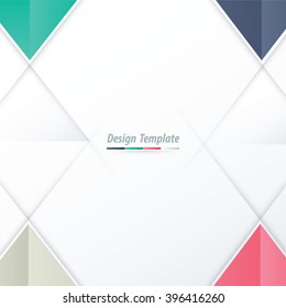 vector Template Triangle Design  White, pink, purple, green