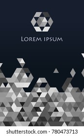 Vector template with triangles Background. Can be adapt to Brochure, Annual Report, Magazine,Poster, Corporate Presentation, Portfolio, Flyer, Banner, Website.