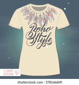 Vector Template T-SHIRT Boho Style