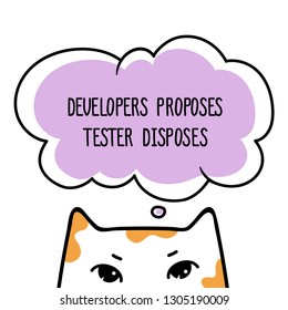 Vector template for t-shirt for Quality Assurance and test engineers