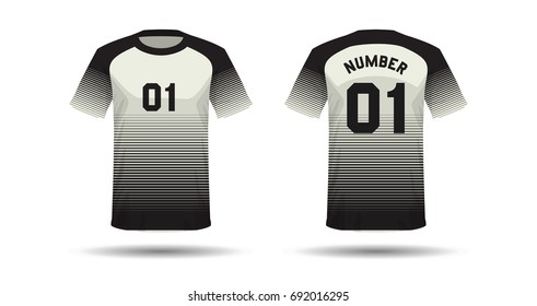 Vector template of T-shirt sport design on white background with shadow in double colors.