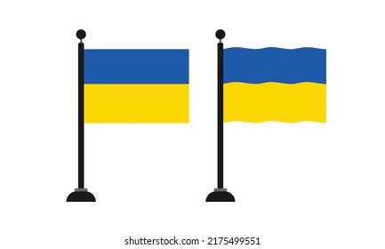 Vektorvorlage der Flagge der Ukraine auf der Pole