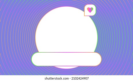 Vector template under the photo for Valentine's Day, in rainbow colors.