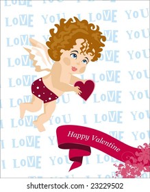 Vector template for Valentine card