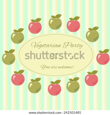 vector template vegetarian party invitation card stock vector