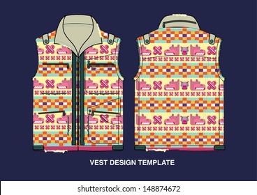 vector template vest design navajo pattern