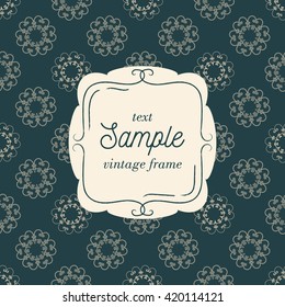 Vector template of vintage card for greeting card, wedding invitation or menu. 