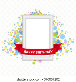 Vector template vintage frame for the birthday greetings! Festive frame with ribbon on a beautiful background!