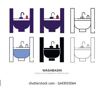 Vector template for washbasin design 