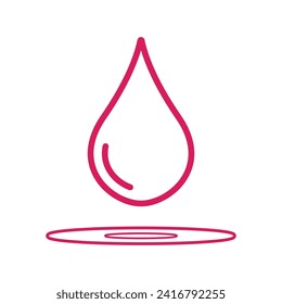 patrón vectorial de la caída del líquido en sangre del icono del agua. simple. diseño de línea