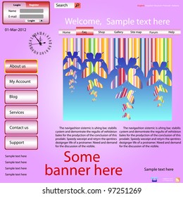 Vector template web site about  nature.