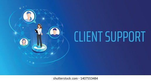 Vector template for website and app. Customer, client care and support. Helpline numder. Personal user service and relationship. Isometric illustration concept for your landing page, banner.