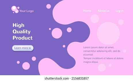 Vector template of website design. The modern concept of web page design for website development and mobile sites. Illustration of landing page.
