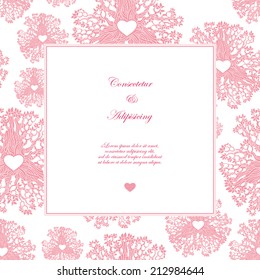 Vector template of wedding invitation cards with floral elements. You can design invitation cards, notebook cover, fabric and so on. Love theme design.