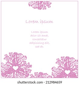 Vector template of wedding invitation cards with floral elements. You can design invitation cards, notebook cover, fabric and so on. Love theme design.
