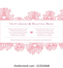 Vector template of wedding invitation cards with floral elements. You can design invitation cards, notebook cover, fabric and so on. Love theme design.