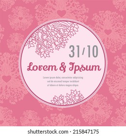 Vector template of wedding invitation cards with floral elements. You can use it for invitations, flyers, postcards, cards and so on.