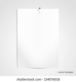 White Sheet Paper Pinned Wall 3d Stock Illustration 451995838