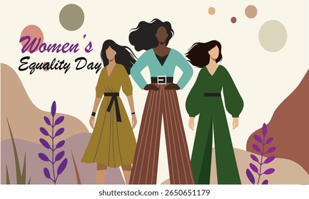 Vector Template of Women Equality Day with Diverse Characters