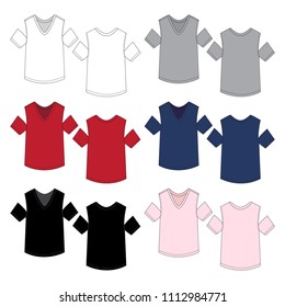 Vector template for Women's Cold Shoulder top