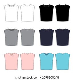 Vector template for Women's cropped Tank top