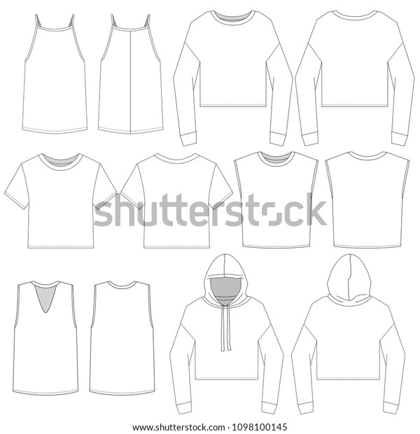 Vector Template Womens Fashion Tops Stock Vector (Royalty Free) 1098100145