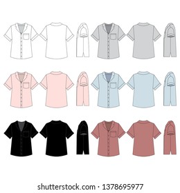 Vector template for Women's PJ top