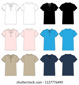 Vector template for Womens polo-style tees