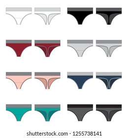 Vector template for Women's thong style underwear
