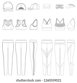 Vector template for Women's Work-Out Clothes