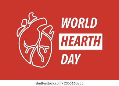 Plantilla de vectores para el Día Mundial del Corazón 29 de Septiembre para afiches, tarjetas de felicitación, banner y publicación en medios sociales