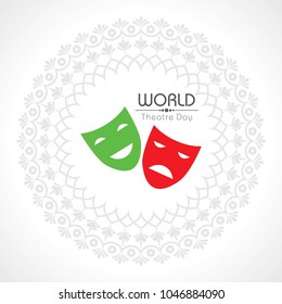 vector template for World Theatre Day, creative design illustration, 27th March.