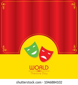 vector template for World Theatre Day, creative design illustration, 27th March.