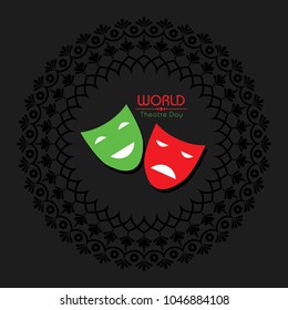 vector template for World Theatre Day, creative design illustration, 27th March.