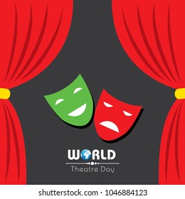 vector template for World Theatre Day, creative design illustration, 27th March.