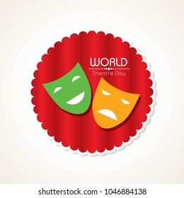 vector template for World Theatre Day, creative design illustration, 27th March.
