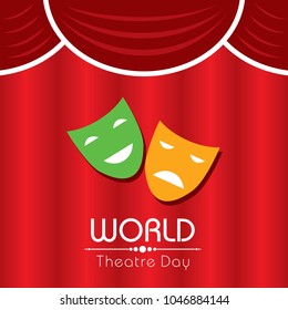 vector template for World Theatre Day, creative design illustration, 27th March.