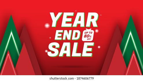 anuncios de banners de diseño de venta de fin de año de plantilla vectorial 