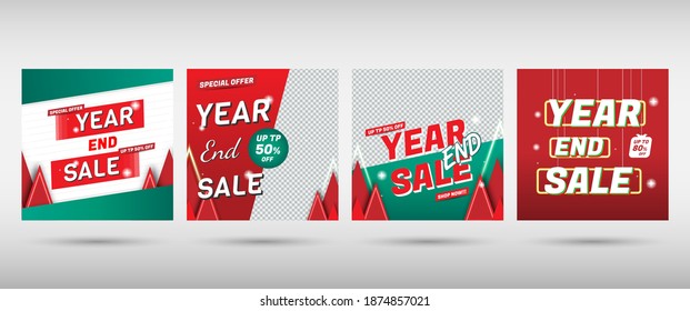 vector template year end sale , 4 design banner