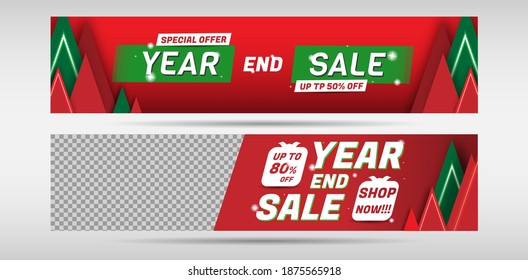 vector template year end sale , 2 design banner