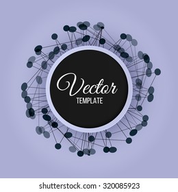 Vector template for your design. Abstract lines with dots on the background. 