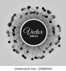 Vector template for your design. Abstract lines with dots on the background. 