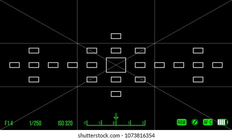 Vector template for your design. Camera viewfinder. Focusing screen of the camera. Viewfinder camera recording.