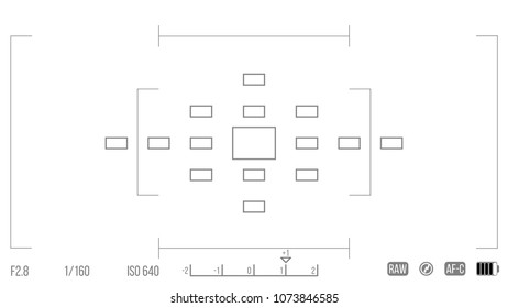 Vector template for your design. Camera viewfinder. Focusing screen of the camera. Viewfinder camera recording.