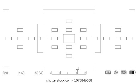 Vector template for your design. Camera viewfinder. Focusing screen of the camera. Viewfinder camera recording.