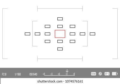 Vector template for your design. Camera viewfinder. Focusing screen of the camera. Viewfinder camera recording.